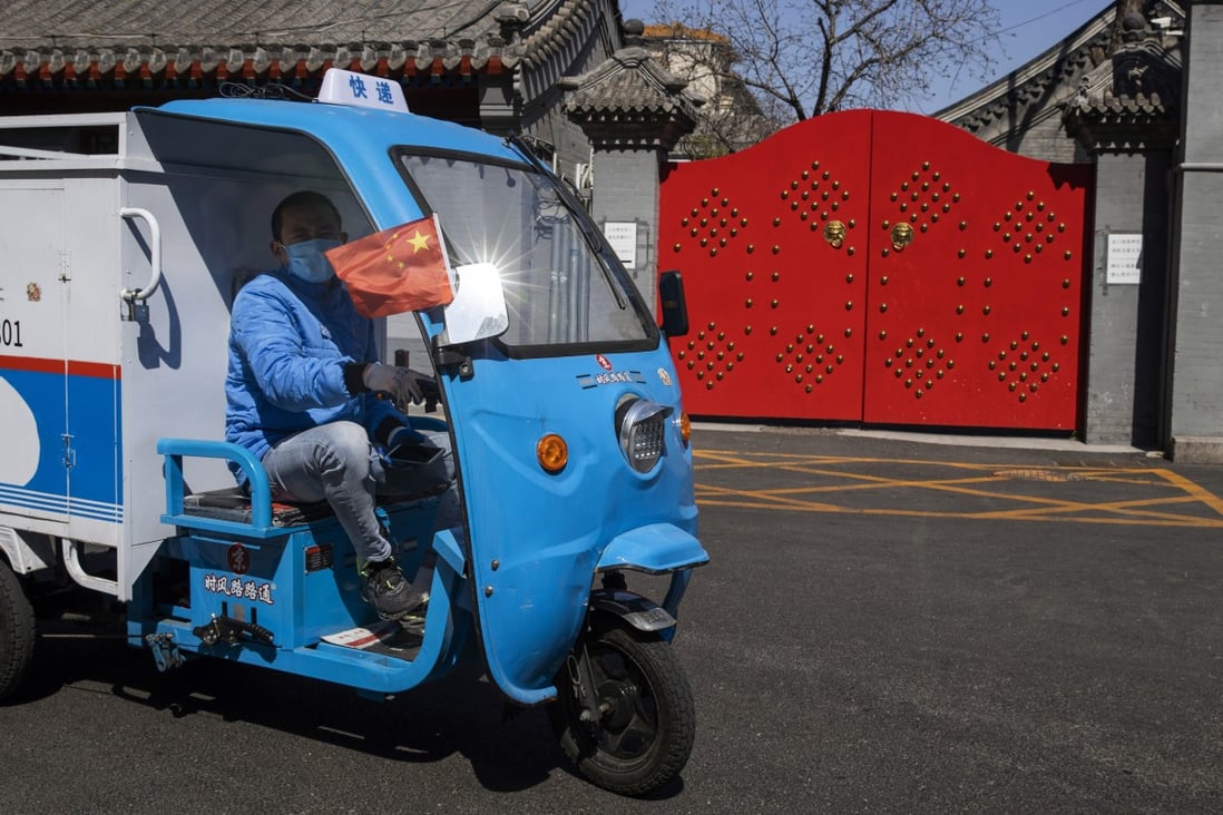 Even before the pandemic, state media extolled the role delivery workers play in China’s economy. But many still lack important worker protections. Photo: AP