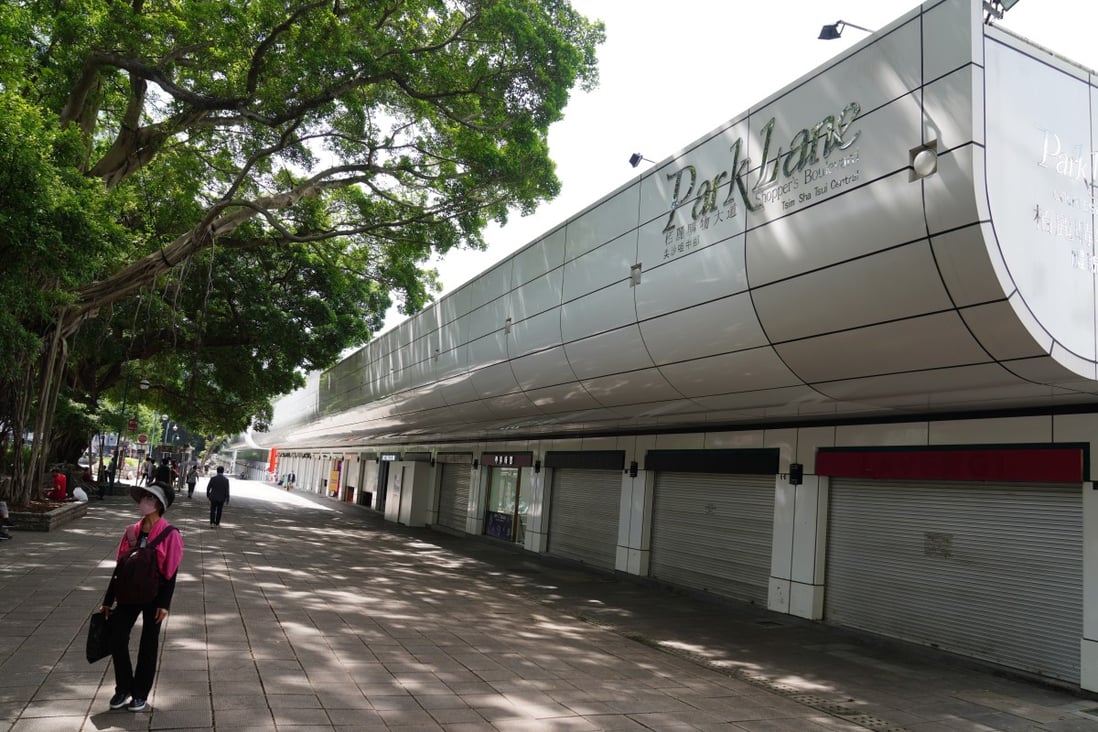Most businesses on the normally crowded Park Lane shopping boulevard in Tsim Sha Tsui have been shut because of plummeting tourist numbers. Photo: Sam Tsang