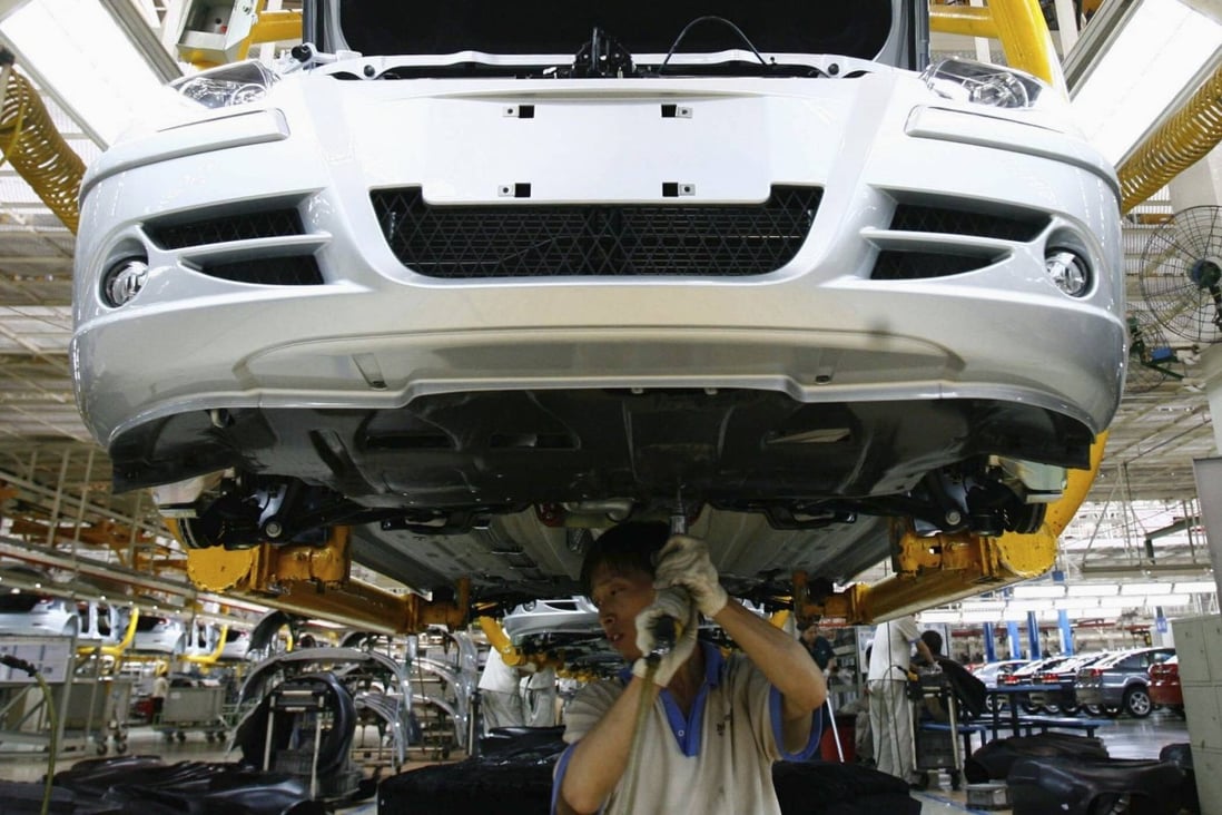 A car is assembled at a factory of Brilliance Auto in Shenyang, Liaoning province. The state-owned company has defaulted on a 1 billion yuan bond. Photo: Reuters