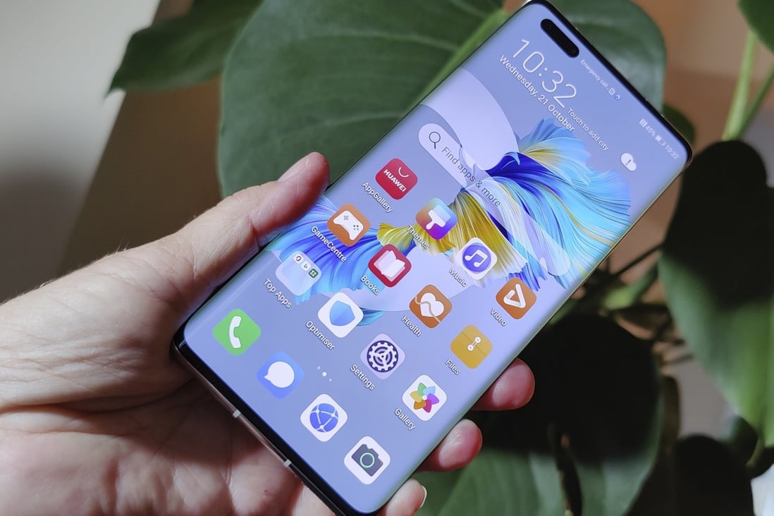 The new Mate 40 Pro 5G smartphone from Huawei Technologies is shown in London as part of the company’s latest product launch on October 22. Photo: AP