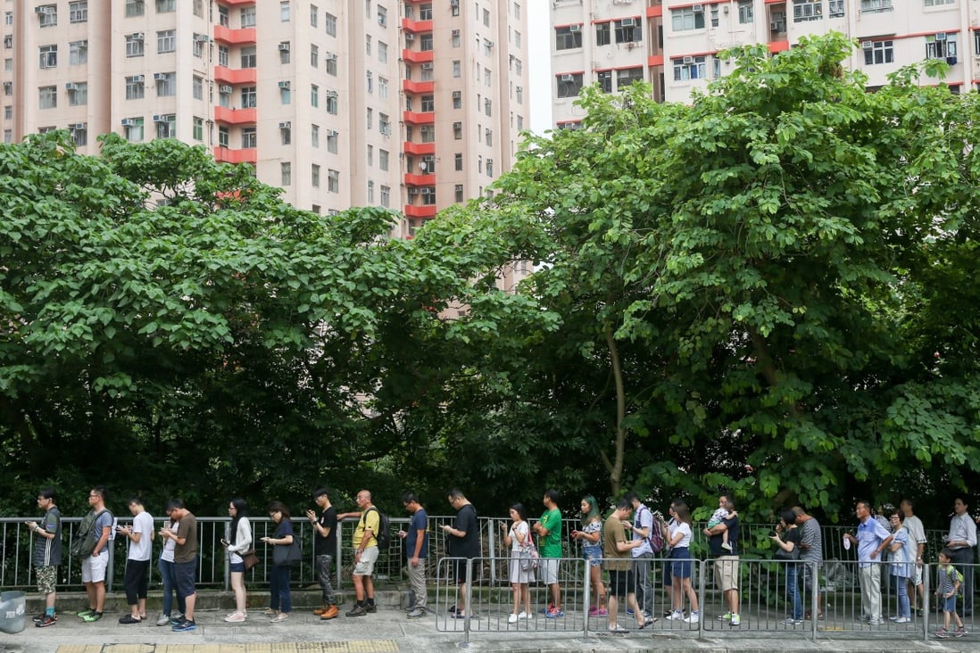 Voters queue up in Ngau Tau Kok to cast their ballots in the 2016 Legislative Council elections, on September 4 that year. The 2020 Legco elections scheduled for September 6 were postponed for a year due to the coronavirus pandemic. Photo: Sam Tsang