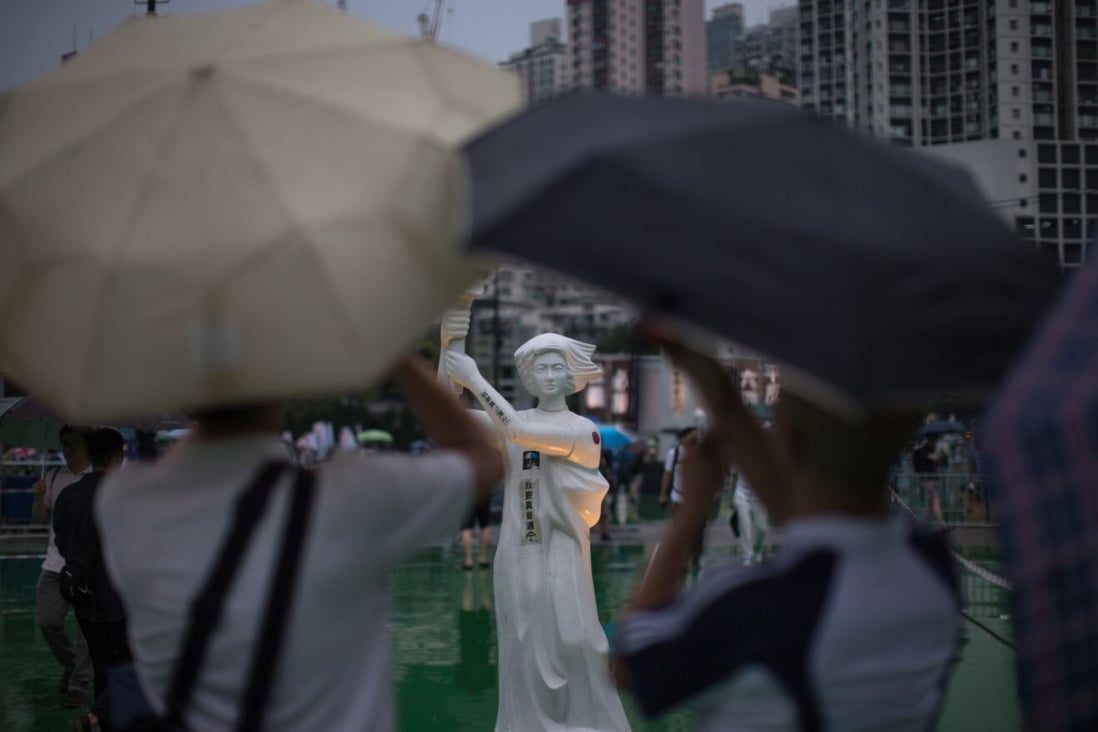 A statue of the “Goddess of Democracy” stands in Hong Kong’s Victoria Park on June 4 last year, before the annual candlelight vigil commemorating the crackdown on pro-democracy protests in Beijing’s Tiananmen Square. Photo: EPA-EFE