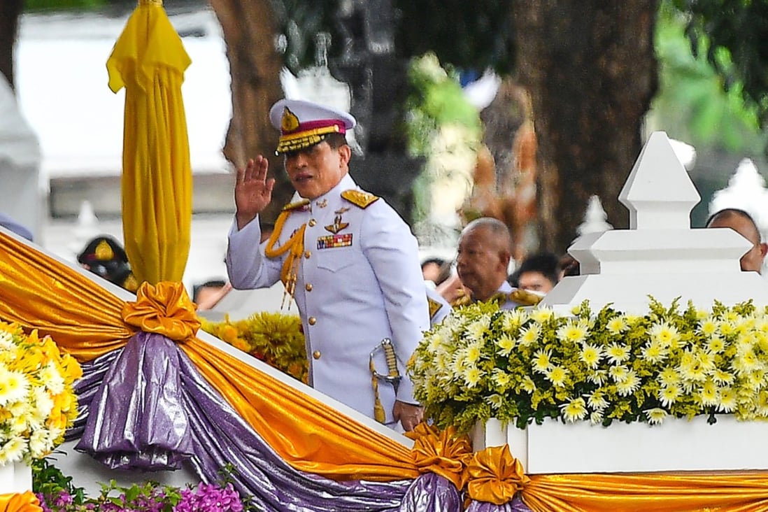 King Maha Vajiralongkorn at the graduation ceremony of Thammasat University in Bangkok on Friday. Photo: AFP