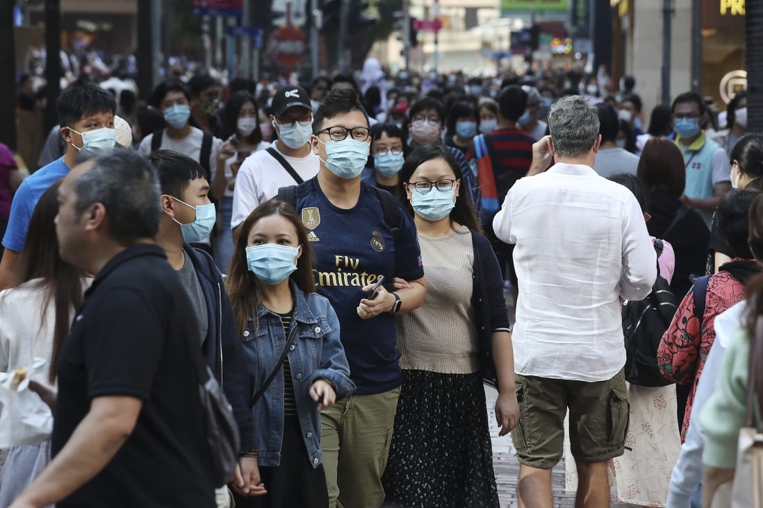 Hong Kong’s Causeway Bay is busy as usual despite concerns surrounding the coronavirus pandemic. Investors pushed up the city’s benchmark index higher on Monday. Photo: Xiaomei Chen