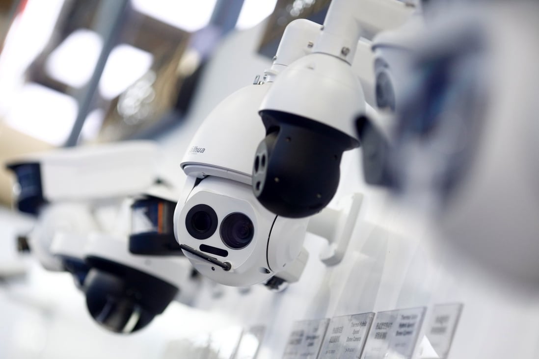 CCTV cameras made by surveillance equipment maker Dahua Technology at the Security China 2018 exhibition. Photo: Reuters