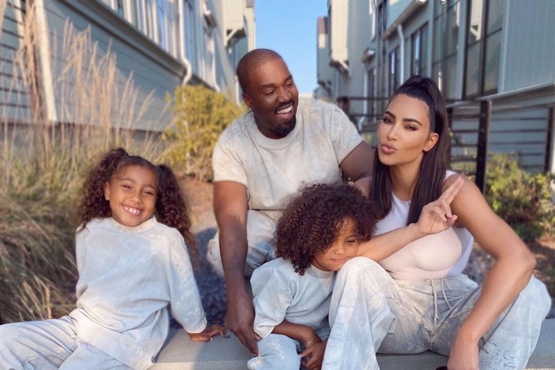 Kanye West and Kim Kardashian with two of their children; the couple have both wavered between the Republican and Democrat parties over time. Photo: @kimkardashian/Instagram