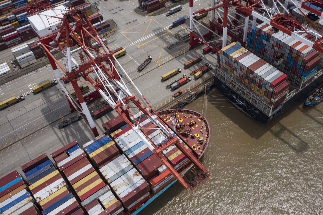 China’s exports surged unexpectedly last month, as the pace of import growth cooled, data released by the country’s customs agency on Saturday showed. Photo: AP