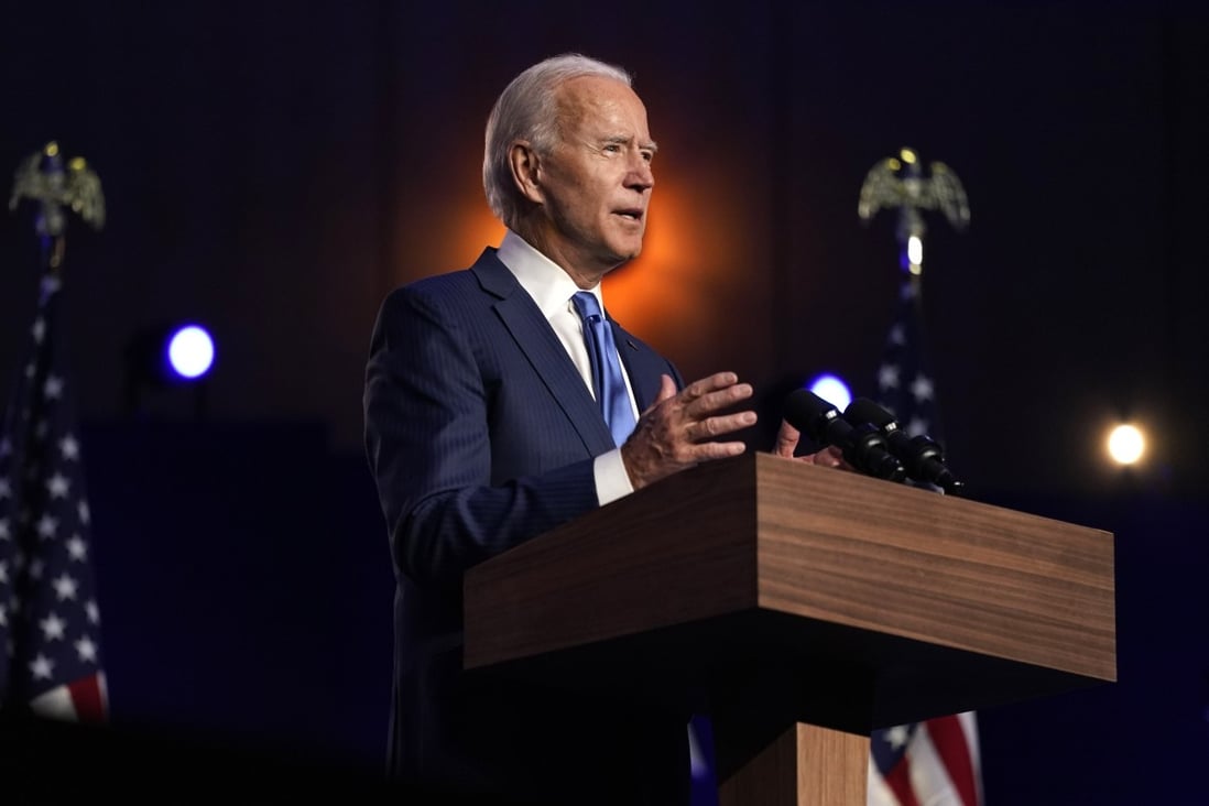 Democratic presidential candidate Joe Biden speaks on Friday in Delaware. Photo: AP