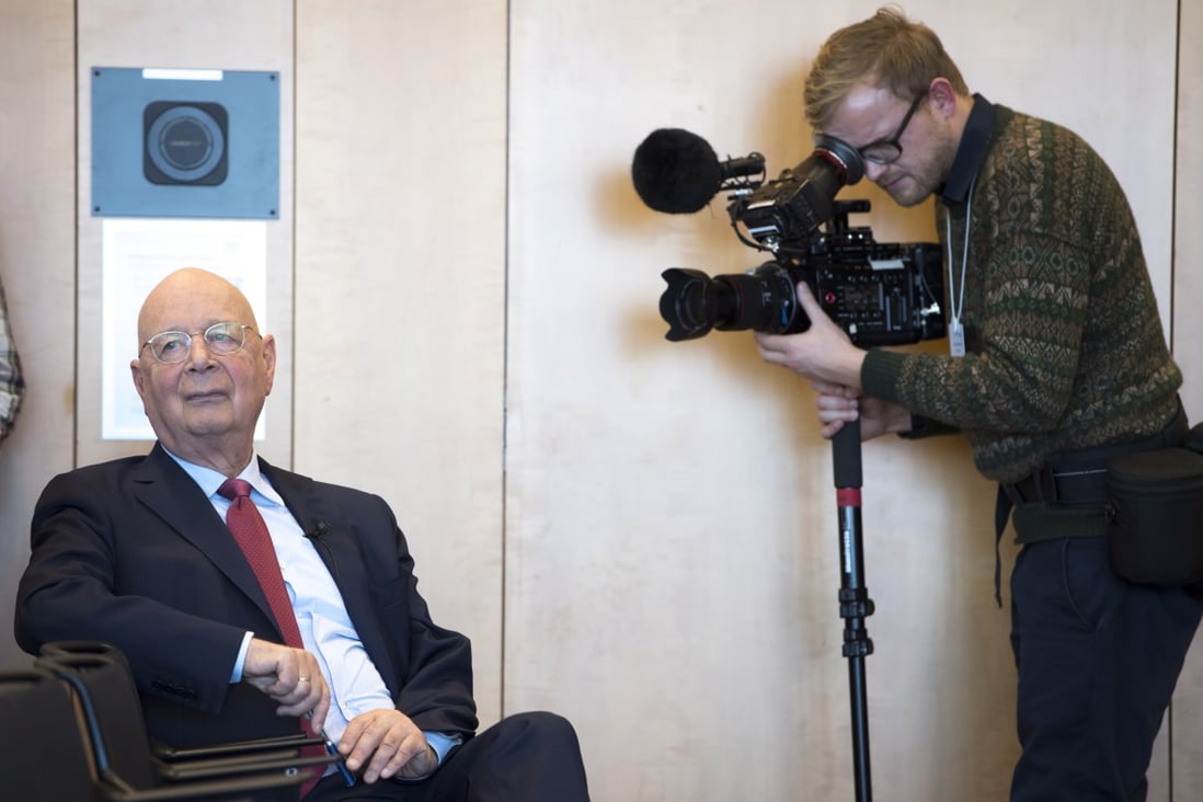 Klaus Schwab listens to a press conference in Cologny, near Geneva, last year. The World Economic Forum founder, and proponent of a “Great Reset”, says Asia may be “philosophically more prepared” for stakeholder capitalism. Photo: EPA-EFE
