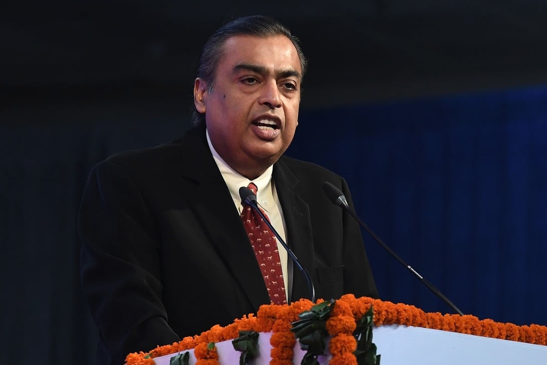 Mukesh Ambani, chairman of Reliance Industries, delivers a speech in New Delhi in 2017. Photo: AFP