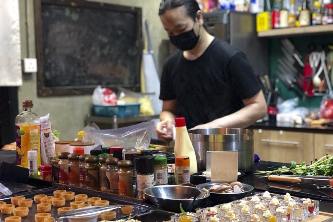 Chef Sunny Zie in the kitchen of his current workplace. The 39-year-old spent seven days cooking for anti-government protesters during the siege of Hong Kong Polytechnic University in November 2019. Photo: Courtesy of Sunny Zie