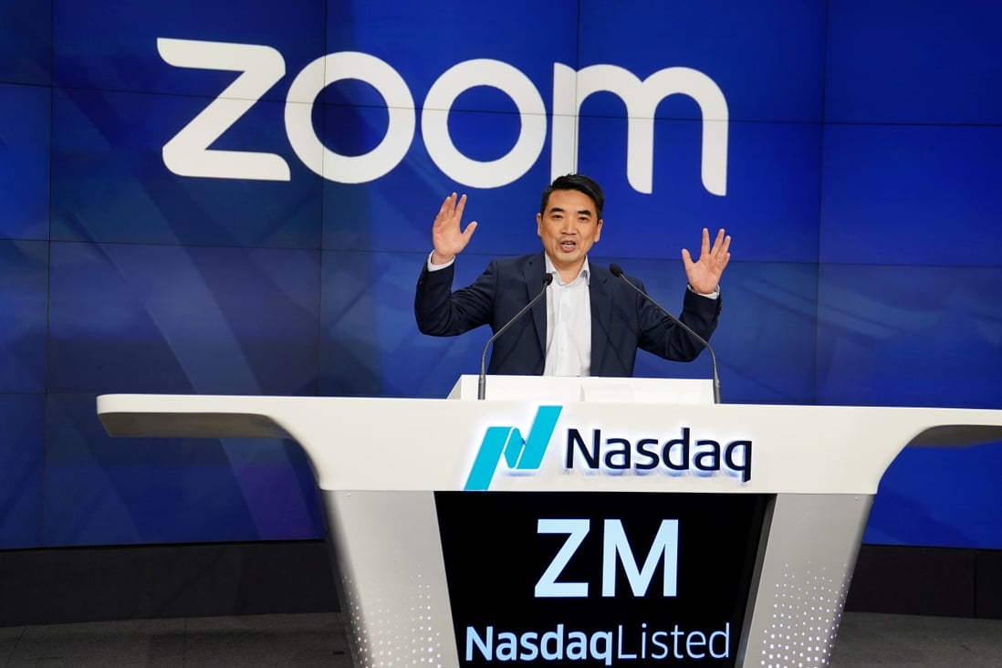 Eric Yuan, CEO of Zoom Video Communications, takes part in a bell ringing ceremony at the Nasdaq MarketSite in New York, on April 18, 2019. Photo: Reuters
