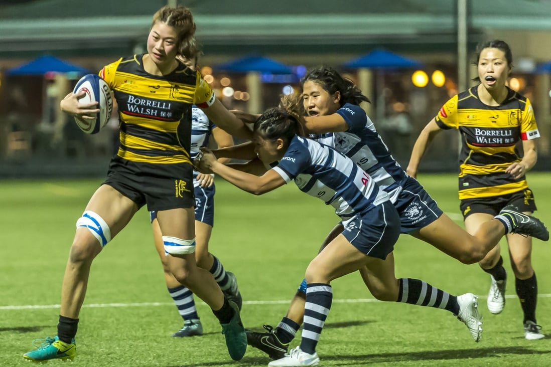 Hong Kong women’s league match between Borrelli Walsh USRC Tigers Ladies and Natixis HKFC Ice in round one last weekend. Photo: Hong Kong Rugby Union