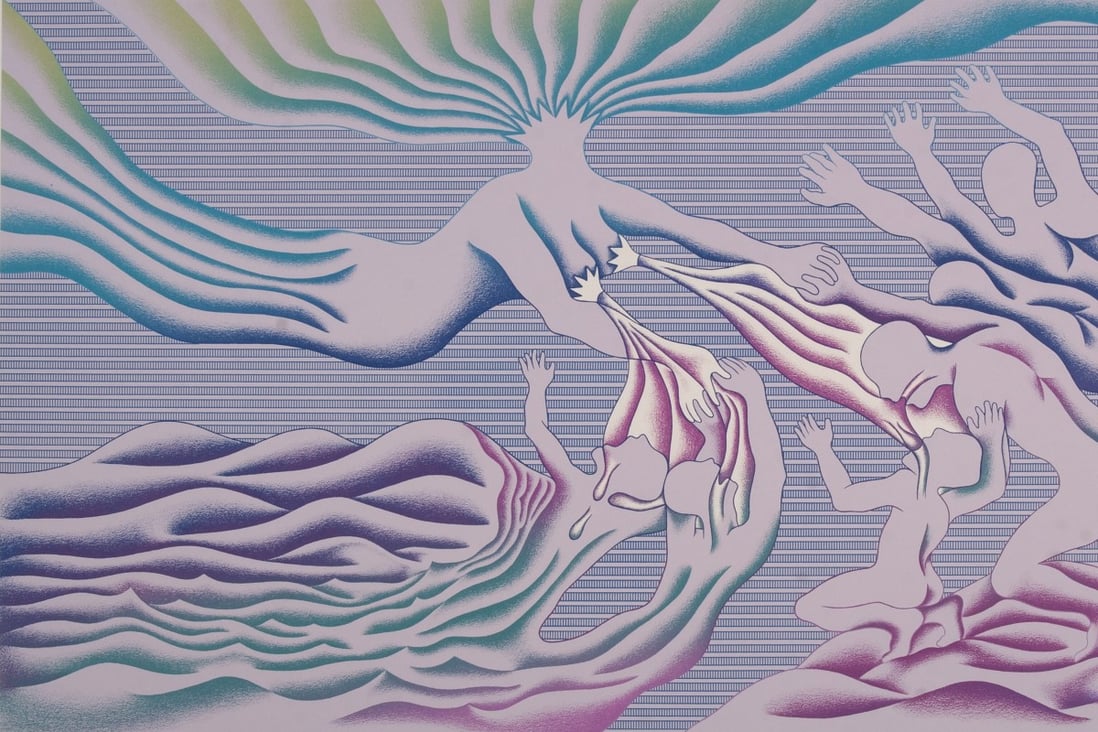 Guided by the Goddess is a piece by Judy Chicago on display at the “Call and Response” art show in Shanghai. Photo: courtesy of Judy Chicago and Salon 94, New York.
