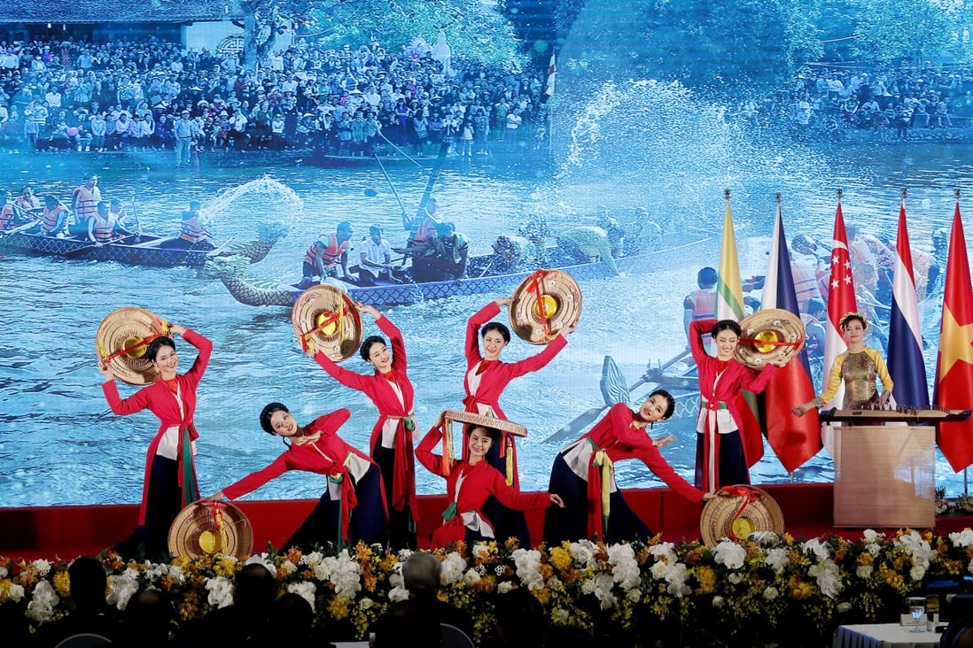 Performers at the opening ceremony of the Asean summit in Hanoi, Vietnam. Photo: EPA