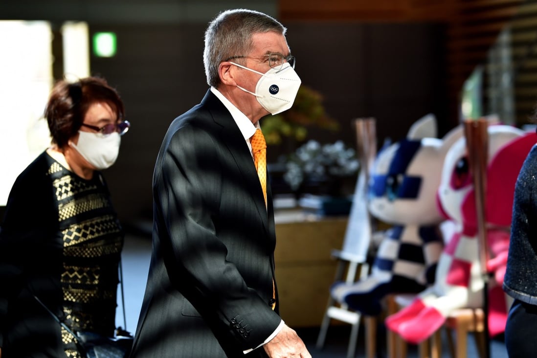 International Olympic Committee (IOC) president Thomas Bach arrives in Tokyo to meet with Japan’s prime minister in Tokyo. Photo: EPA