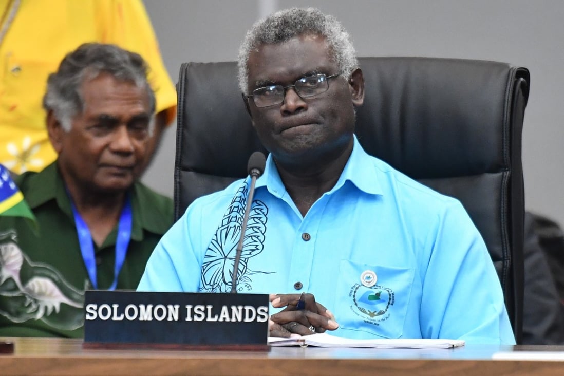 Solomon Islands Prime Minister Manasseh Sogavare’s government uses Facebook to broadcast his speeches and to disseminate health information during the Covid-19 pandemic. Photo: EPA-EFE