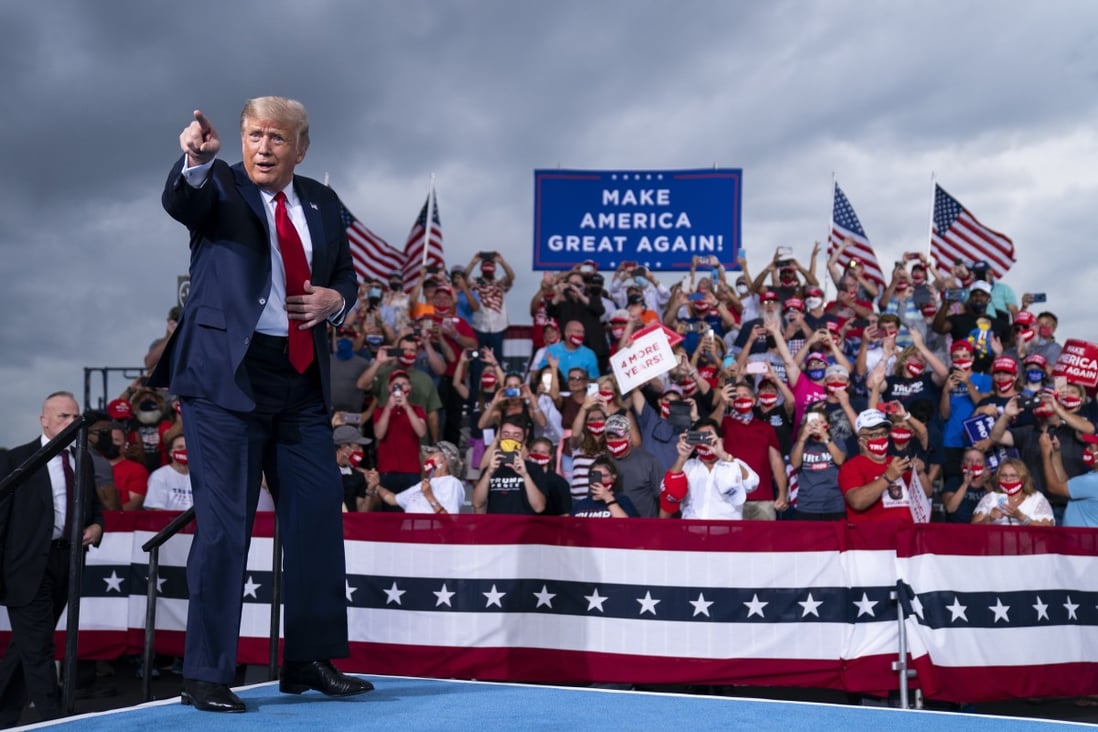 President Donald Trump will cast a shadow over those looking to succeed him. Photo: AP