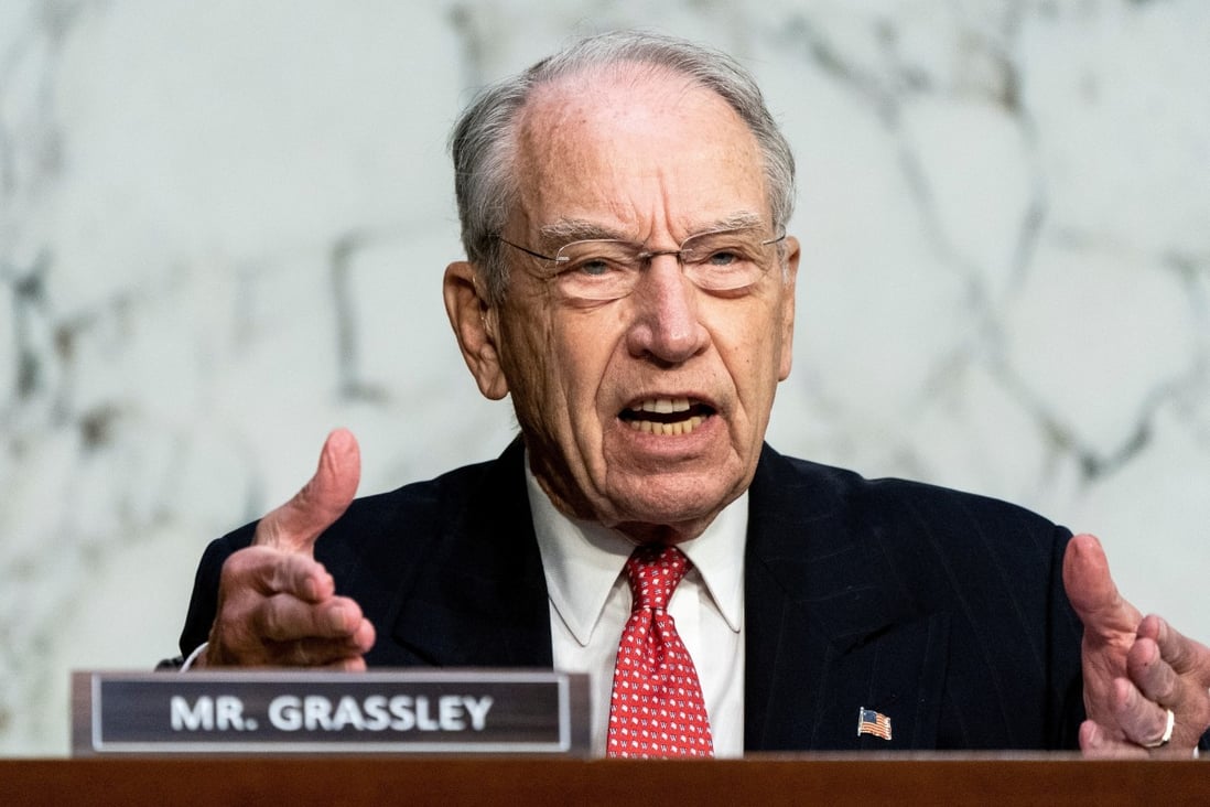US Senator Chuck Grassley speaks during a Senate Judiciary Committee hearing on Capitol Hill in October. Photo: Reuters
