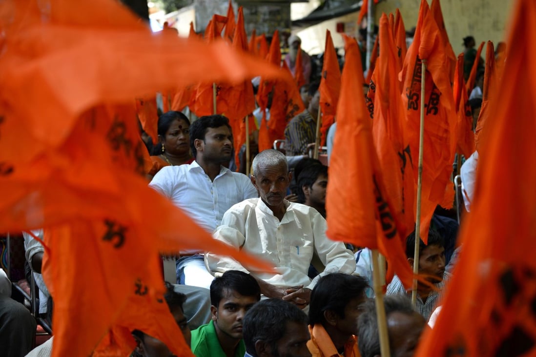 Indian United Hindu Front activists protest against 'Love Jihad' in New Delhi. Photo: AFP