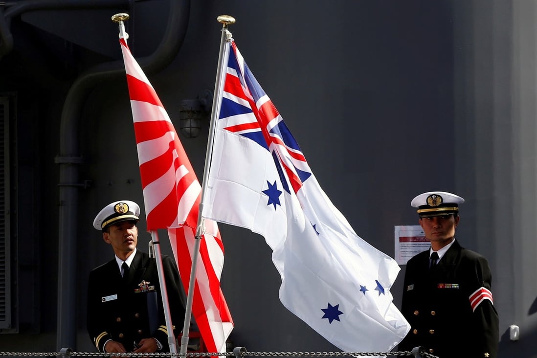 Japanese naval personnel pictured during a 2016 joint exercise in Sydney. Photo: Reuters