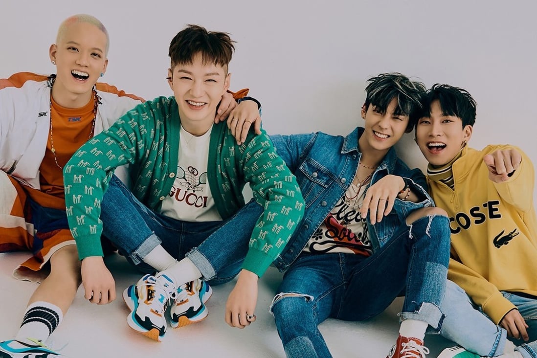 BtoB 4U – from left, Peniel, Changsub, Minhyuk and Eunkwang – who have released a mini-album, Inside, after finishing their military service. Photo: Cube Entertainment