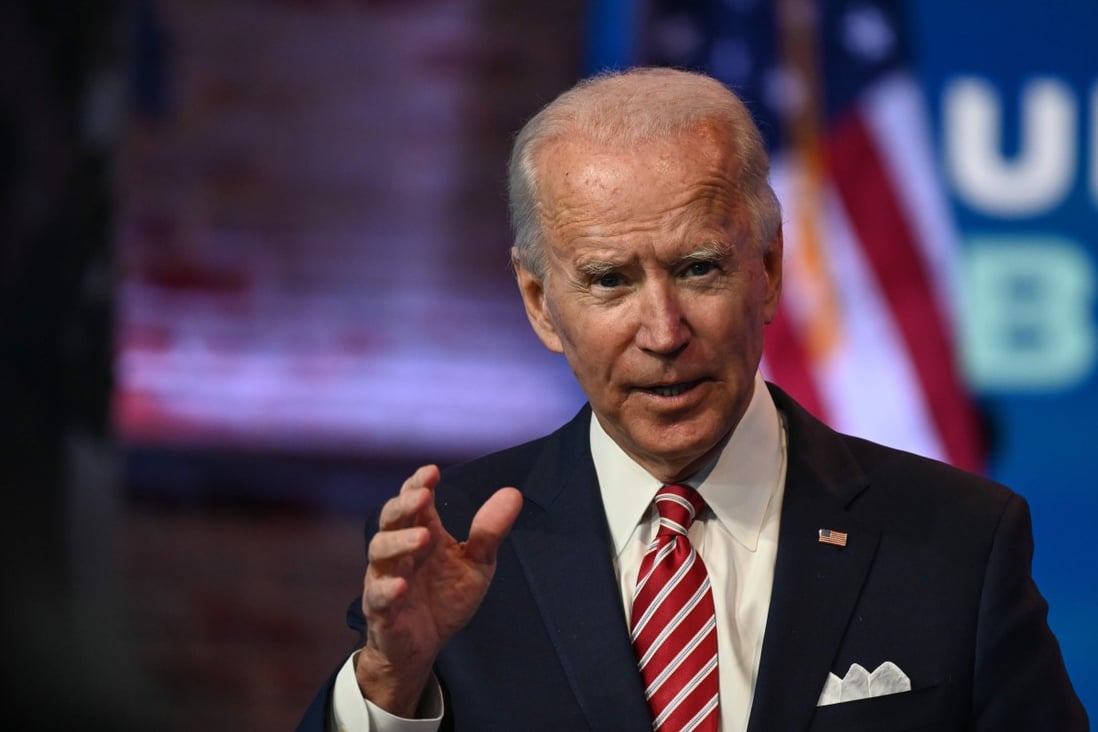 US President-elect Joe Biden answers questions from the press in Wilmington, Delaware, on November 16. Photo: AFP
