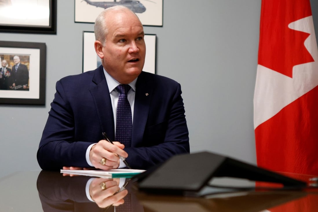 Canada's Conservative Party leader Erin O'Toole says the Trudeau government has been out of step and naive on China. Photo: Reuters