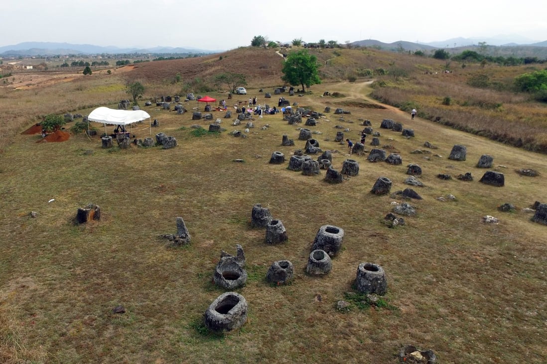 An aerial view of Laos' mysterious Plain of Jars. Photo: AFP