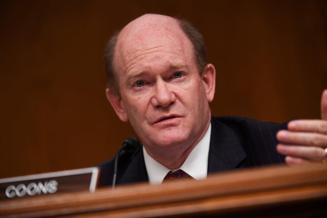US Senator Chris Coons attends a hearing on Capitol Hill in June. Photo: Reuters