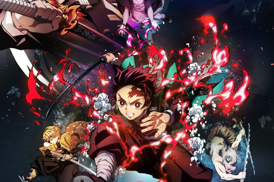A poster for Demon Slayer the Movie: Mugen Train, the animated feature that has proved a blockbuster hit in Japan, Taiwan and Hong Kong in the past month.