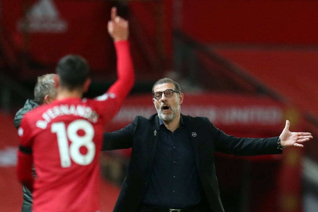West Bromwich Albion head coach Slaven Bilic reacts during their English Premier League loss to Manchester United. Photo: AFP