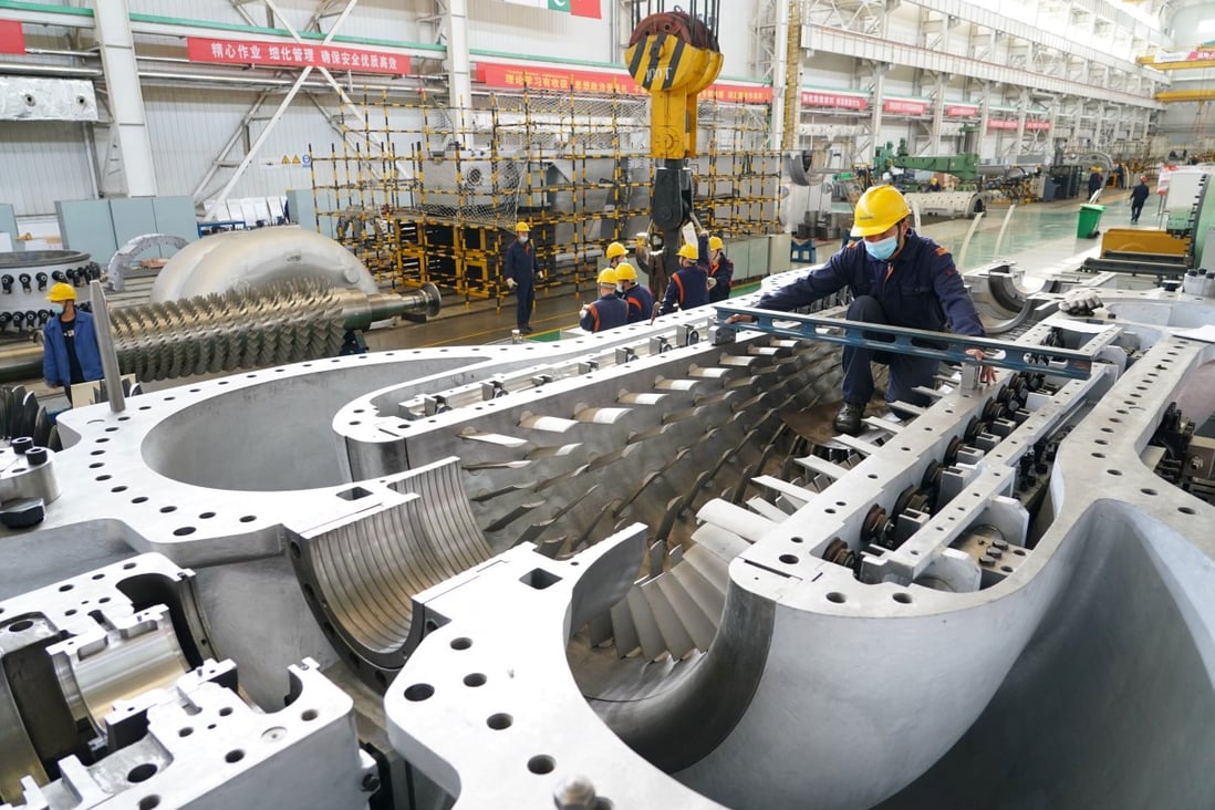 Mainland Chinese industrial profits surged 28 per cent from a year earlier in October, the fastest gain in almost nine years. Photo: Xinhua