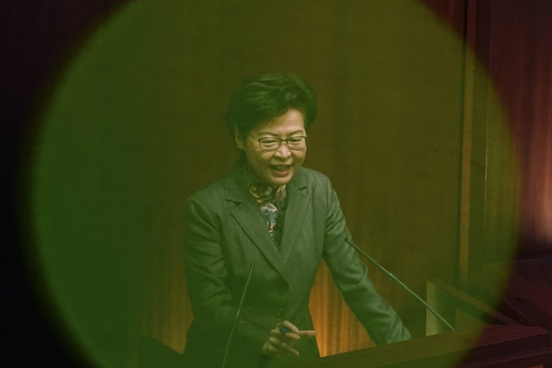 Chief Executive Carrie Lam Cheng Yuet-ngor answers questions on her policy address at the Legislative Council on November 26. Photo: Felix Wong