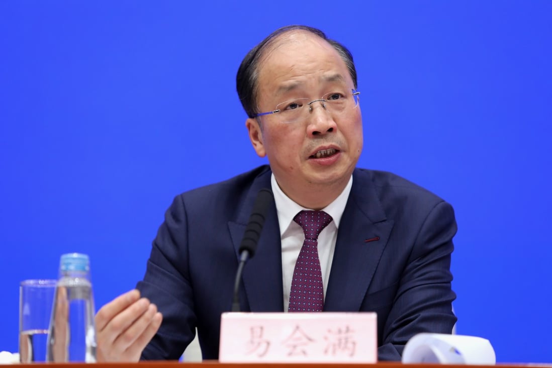 Yi Huiman, the head of China Securities Regulatory Commission, says expanding direct financing will deepen the capital market reform. Photo: Simon Song