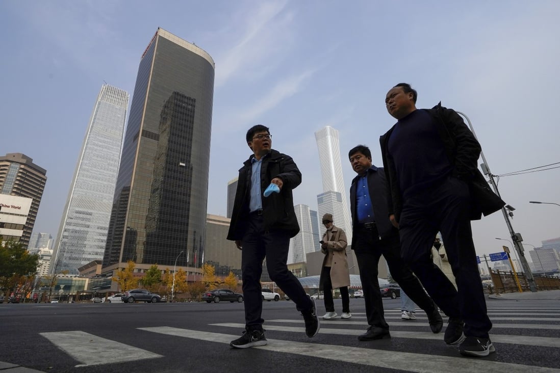 Beijing’s central business district. Both the Caixin/Markit manufacturing PMI and China’s official manufacturing PMI show expansion in activity last month. Photo: AP