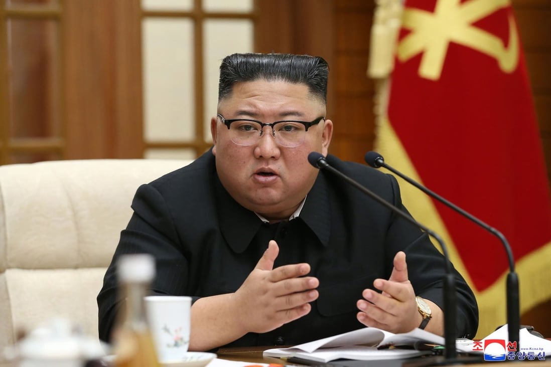 North Korean leader Kim Jong-un pictured at the office building of the Party Central Committee in Pyongyang in a photo released by state media on Monday. Photo: STR/KCNA via KNS/AFP
