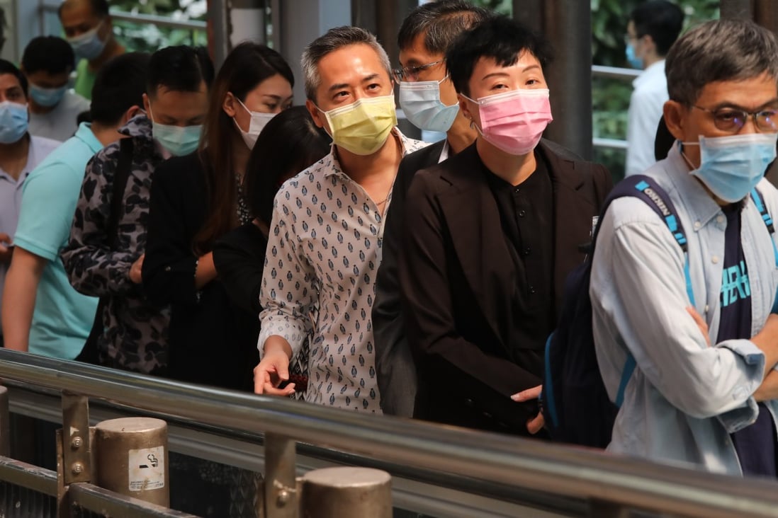People wearing face masks at lunch time in Central, Hong Kong, in November. Photo: K.Y. Cheng