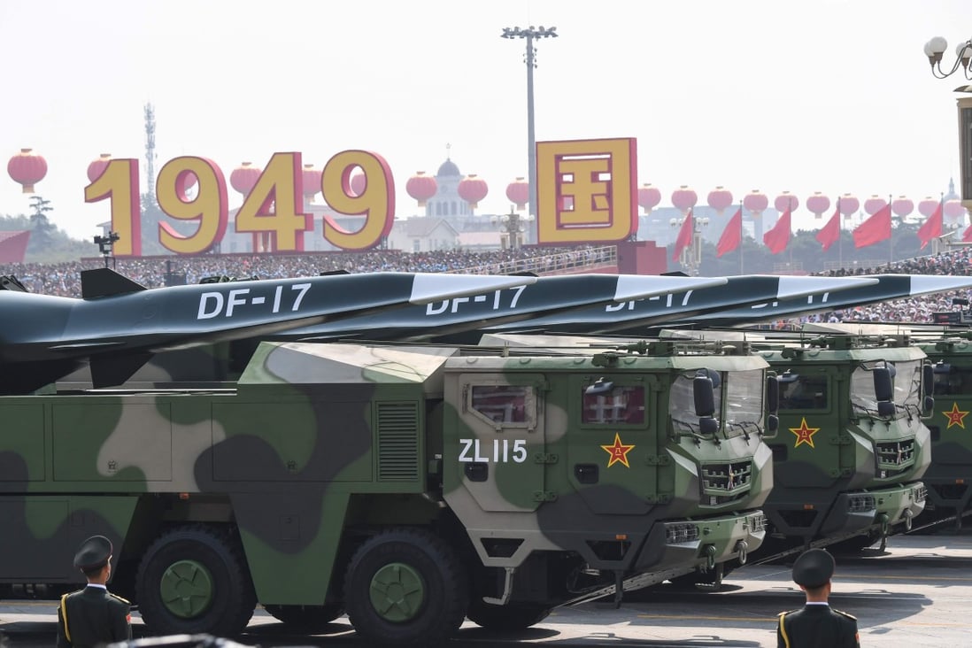 China has conducted a number of successful tests of the DF-17, a medium-range ballistic missile specifically designed to launch hypersonic glide vehicles, according to a US report. Photo: AFP