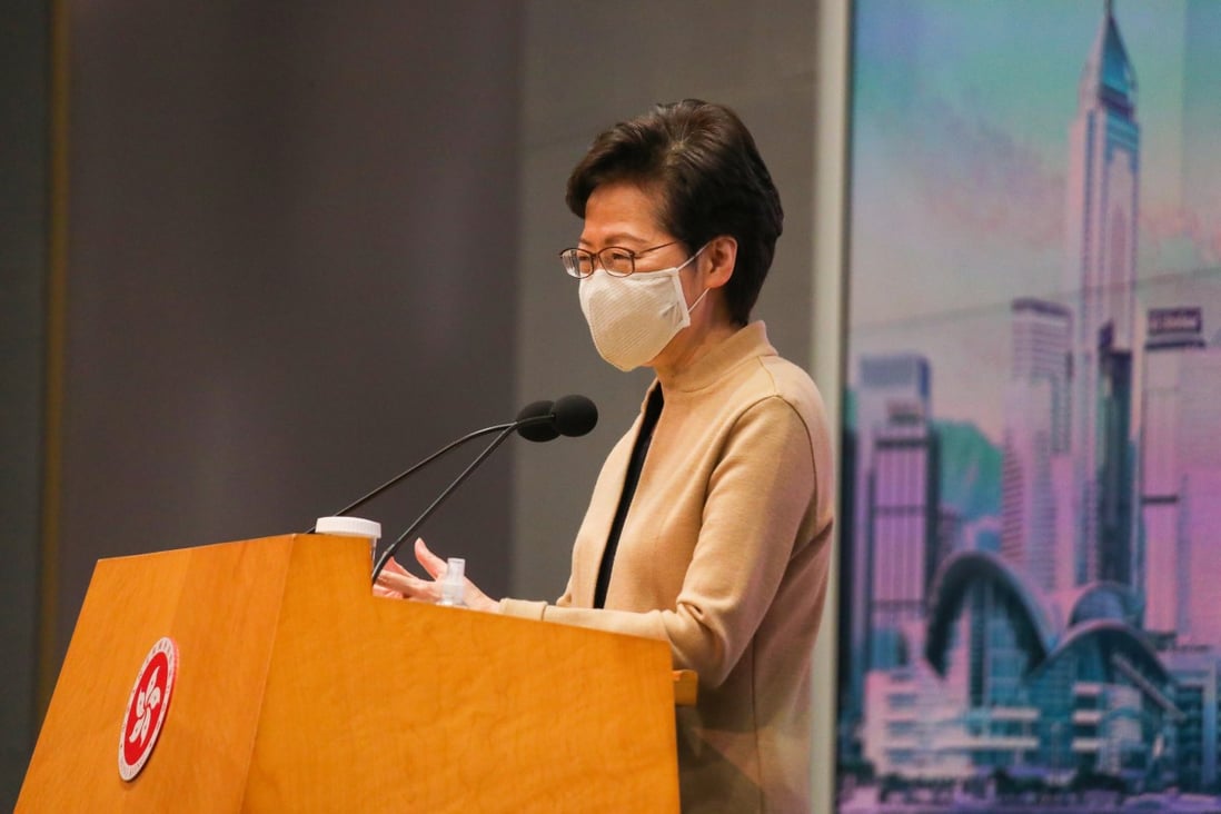 Carrie Lam told reporters on Tuesday that she would drop an attempt to extend anti-bribery legislation to cover the chief executive position. Photo: Xiaomei Chen