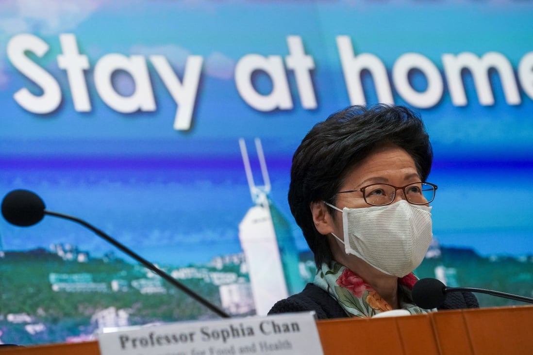 Hong Kong Chief Executive Carrie Lam Cheng Yuet-ngor has denied moving too slowly to impose tough coronavirus measures. Photo: Felix Wong