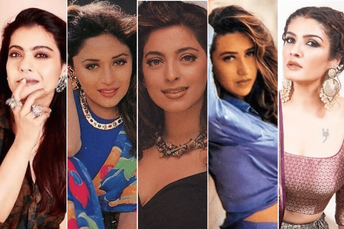 Kajol, Madhuri Dixit Nene, Juhi Chawla, Karisma Kapoor and Raveena Tandon were leading Bollywood actresses in the 90s. Photos: @kajol; @madhuridixitnene; @iamjuhichawla; @therealkarismakapoor; @officialraveenatandon/Instagram