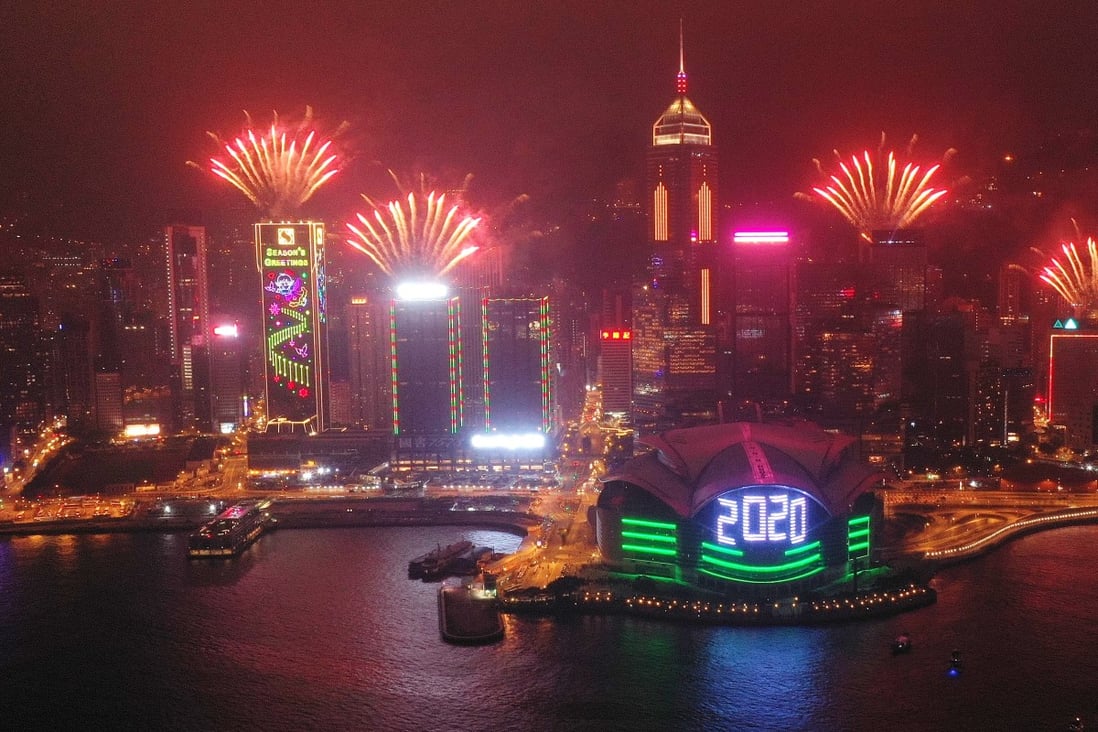 Last year’s diminished New Year’s Eve fireworks display. Photo: Martin Chan