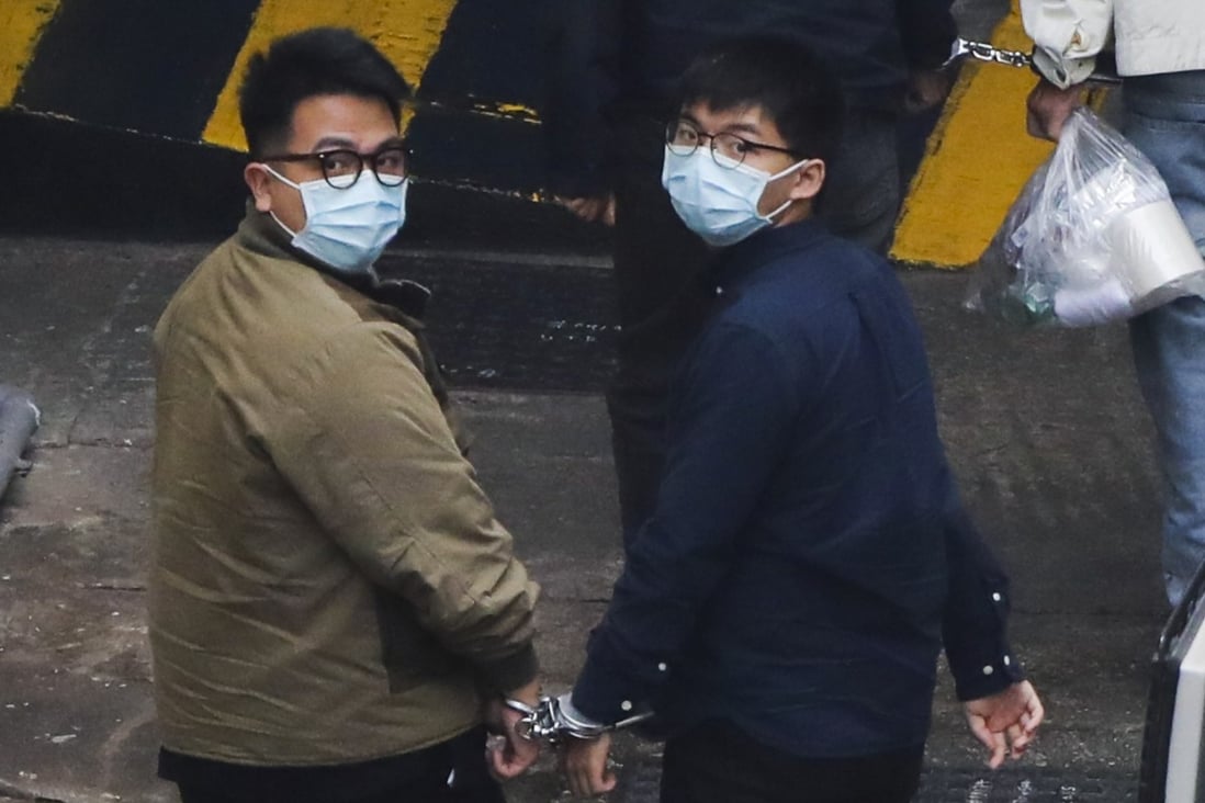 Ivan Lam and Joshua Wong were among those jailed this week, triggering a supportive statement for the defendants from the US. Photo: Winson Wong