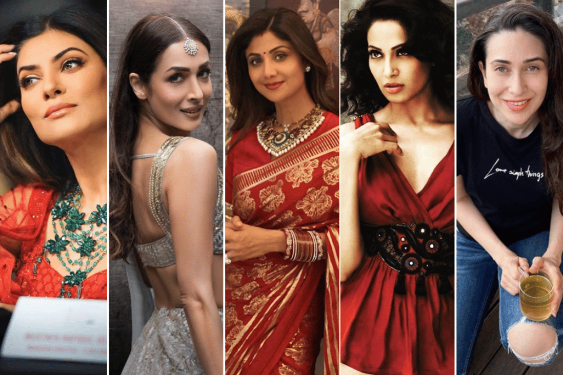 Five fit and fabulous Bollwood actresses in their forties: From left, Sushmita Sen, Malaika Arora, Shilpa Shetty, Bipasha Basu, Karisma Kapoor. Photos: @sushmitasen47; @malaikaaroraofficial; @theshilpashetty; @bipashabasu; @therealkarismakapoor/Instagram