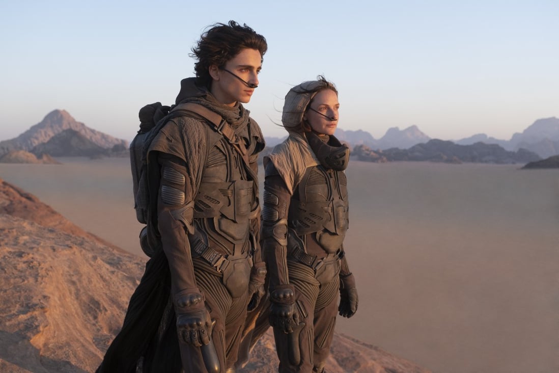 Timothée Chalamet and Rebecca Ferguson in a still from upcoming 2021 film Dune which, like all of Warner Bros’ 2021 slate, will be released at the same time on HBO Max and in cinemas. Photo: AP