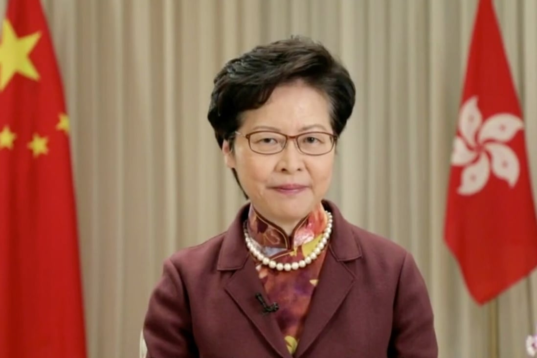Hong Kong Chief Executive Carrie Lam was placed on the list of individuals targeted for US sanctions owing to China’s imposition of the national security law on Hong Kong in June. Photo: RTHK