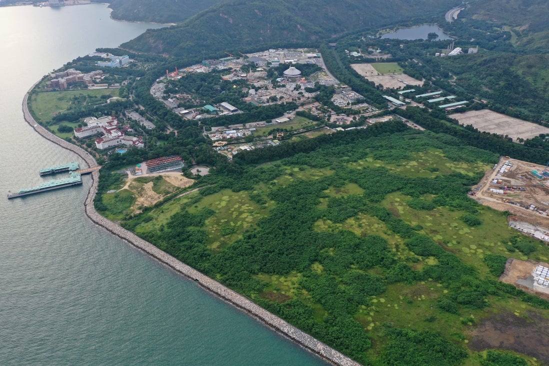 A view of idle land next to Hong Kong Disneyland on Lantau Island. Photo: Sam Tsang