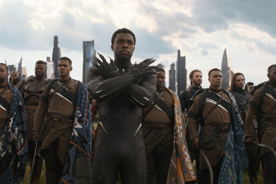 Chadwick Boseman as Black Panther/T‘Challa (foreground) in Marvel Studios movie Avengers: Infinity War. The subsequent stand-alone Black Panther film was a breakout hit, and a sequel is in the works, but to honour the late actor the Black Panther role won’t be recast, Disney have announced. Photo: Film Frame/Marvel Studios