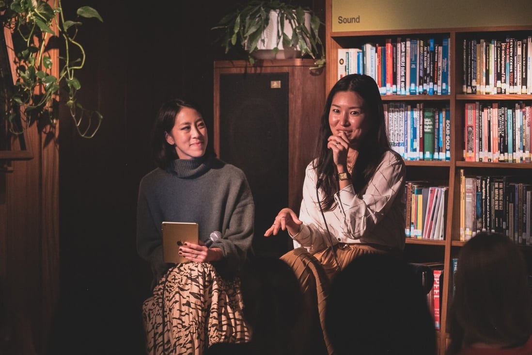 Helena Lee and fashion designer Rejina Pyo at a talk for East Side Voices in London. Photo: Heather Chuter